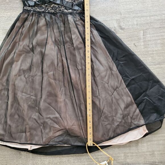 VANITY FAIR VINTAGE LINGERIE BABY DOLL NIGHTGOWN WOMEN Size 38 BLACK BLUSH PINK - Picture 5 of 13